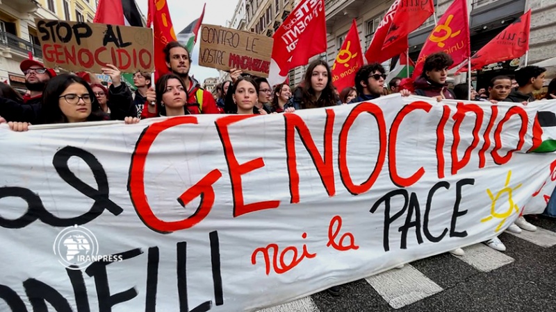 Iranpress: مظاهرة لـ 30 ألفا من أنصار فلسطين في روما